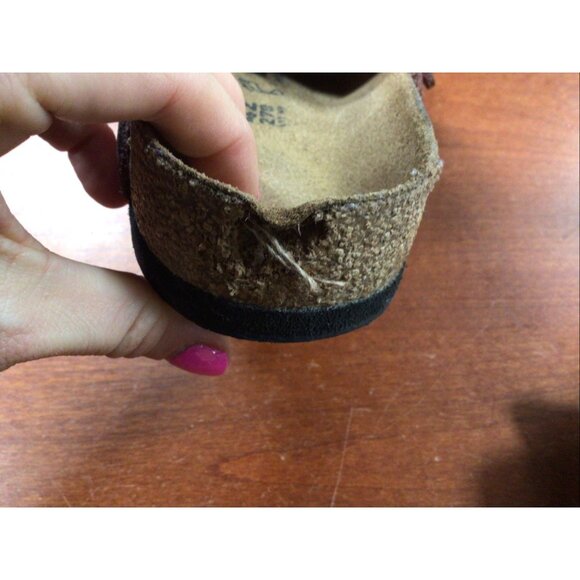 Birkenstock Arizona Sandals Red Leather Birko Flat Slide Womens 42 - Picture 9 of 9